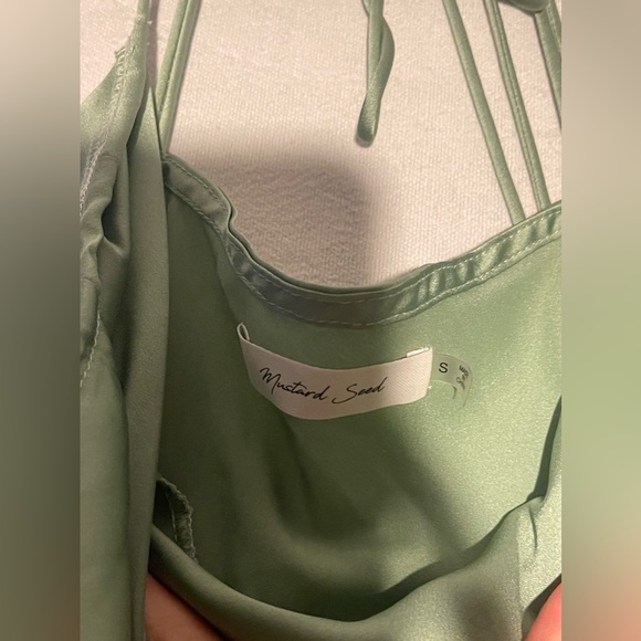 Mustard Seed Sage Green Silk Slip Tank - Picture 5 of 7